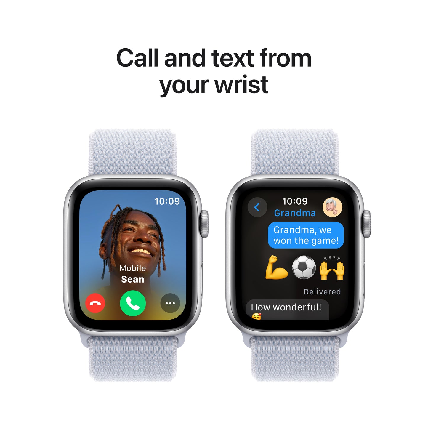 Apple Watch SE GPS 40mm Silver Aluminum Case with Blue Cloud Sport Loop