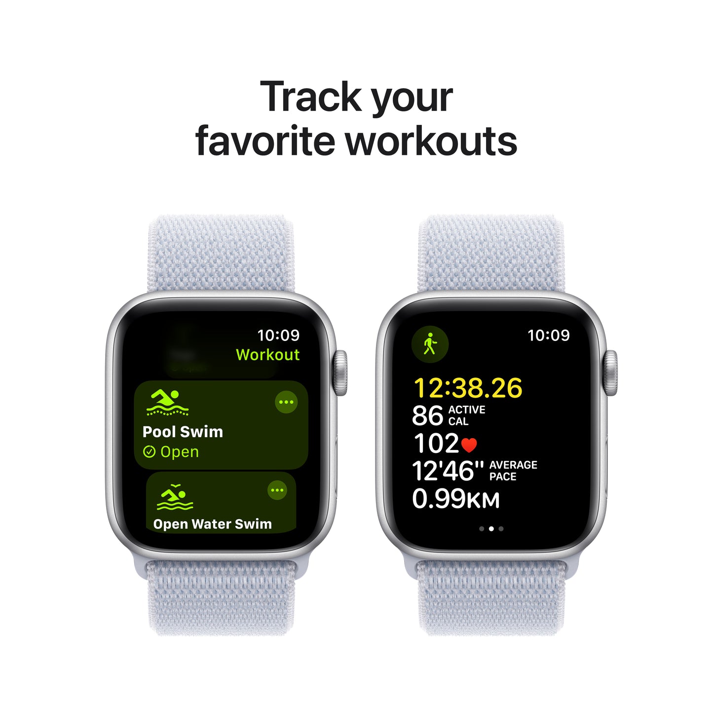 Apple Watch SE GPS 40mm Silver Aluminum Case with Blue Cloud Sport Loop