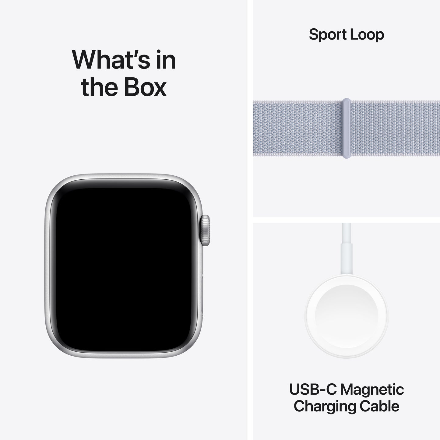 Apple Watch SE GPS 40mm Silver Aluminum Case with Blue Cloud Sport Loop