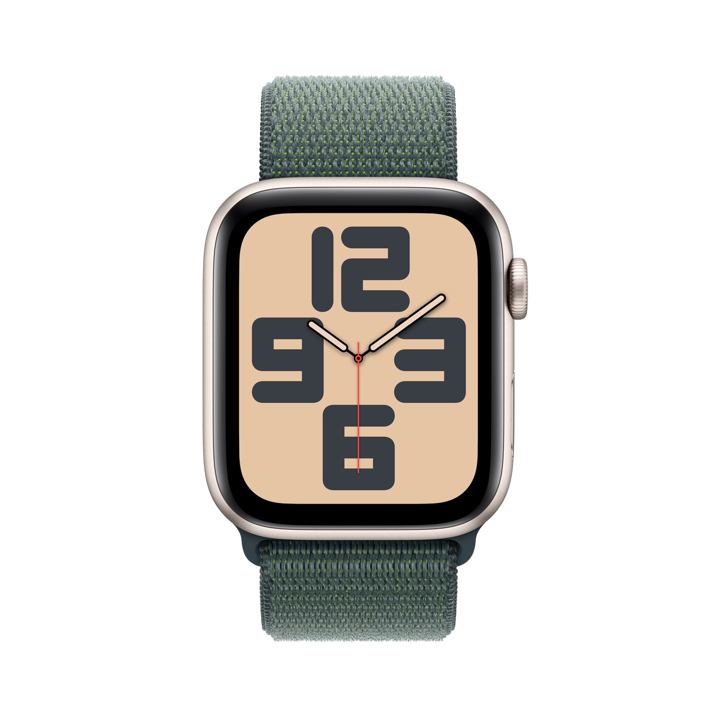 Apple Watch SE GPS 44mm Starlight Aluminum Case with Lake Green Sport Loop
