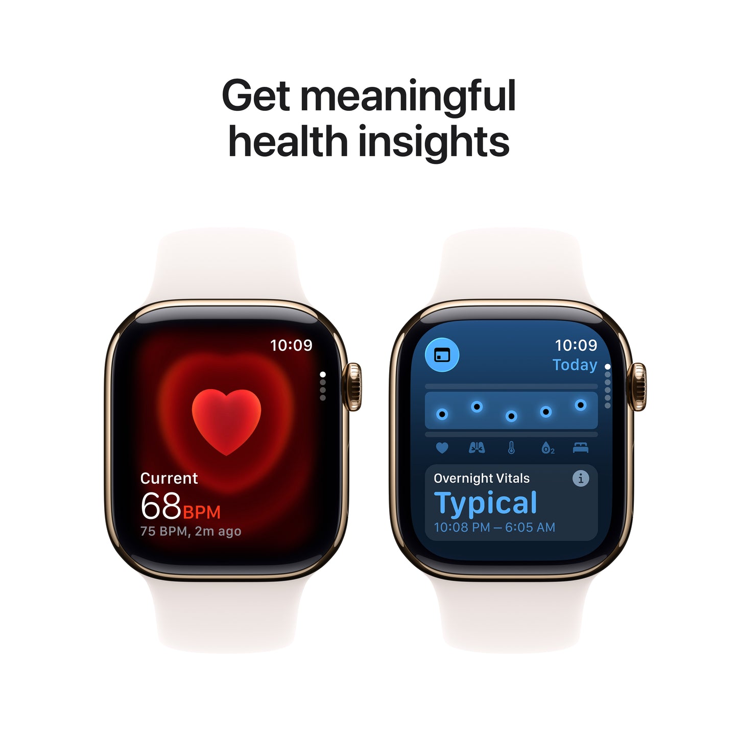 Apple Watch Series 11 GPS + Cellular 42mm Gold Titanium Case with Light Blush Sport Band - M/L