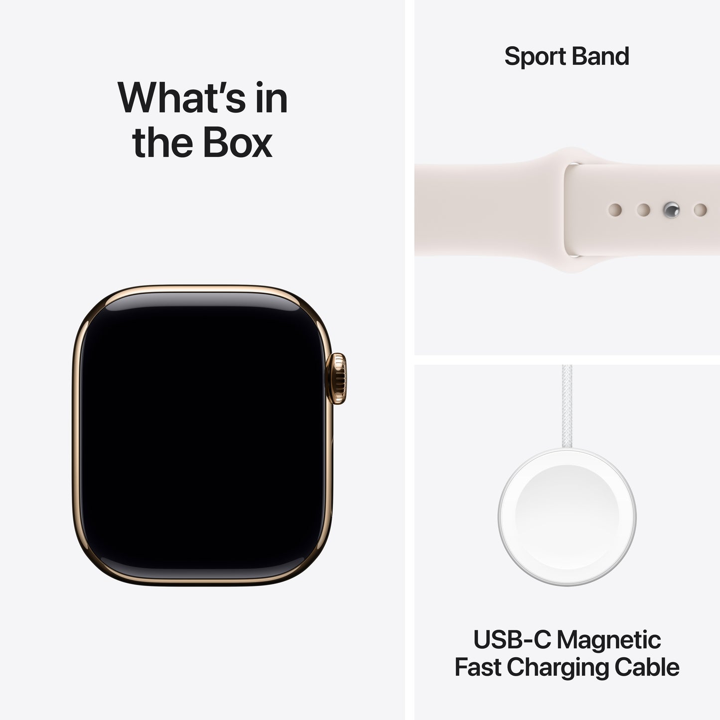 Apple Watch Series 11 GPS + Cellular 42mm Gold Titanium Case with Light Blush Sport Band - S/M