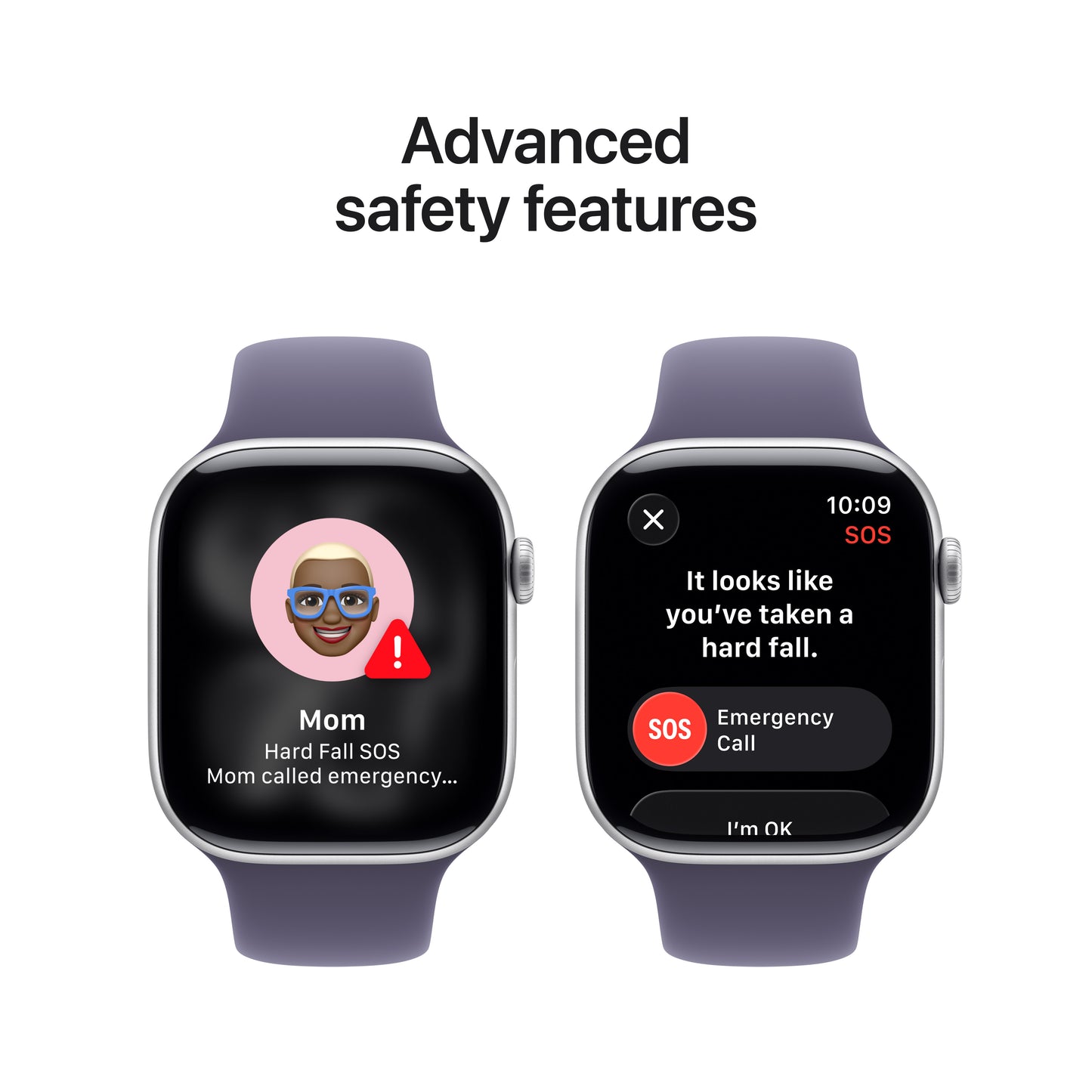 Apple Watch Series 11 GPS + Cellular 42mm Silver Aluminium Case with Purple Fog Sport Band - S/M