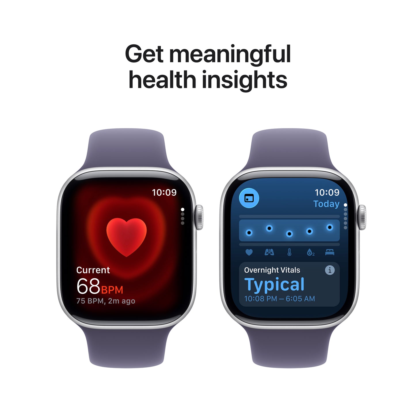 Apple Watch Series 11 GPS 46mm Silver Aluminium Case with Purple Fog Sport Band - M/L