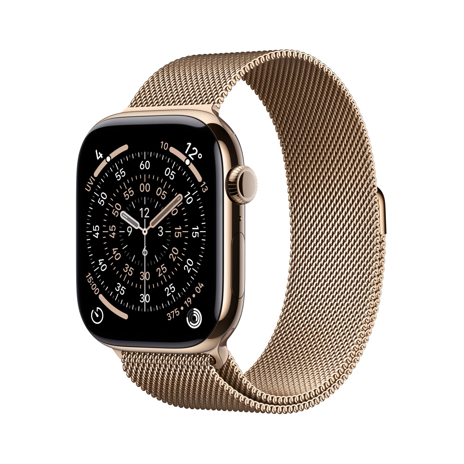 Apple Watch Series 11 GPS + Cellular 42mm Gold Titanium Case with Gold Milanese Loop