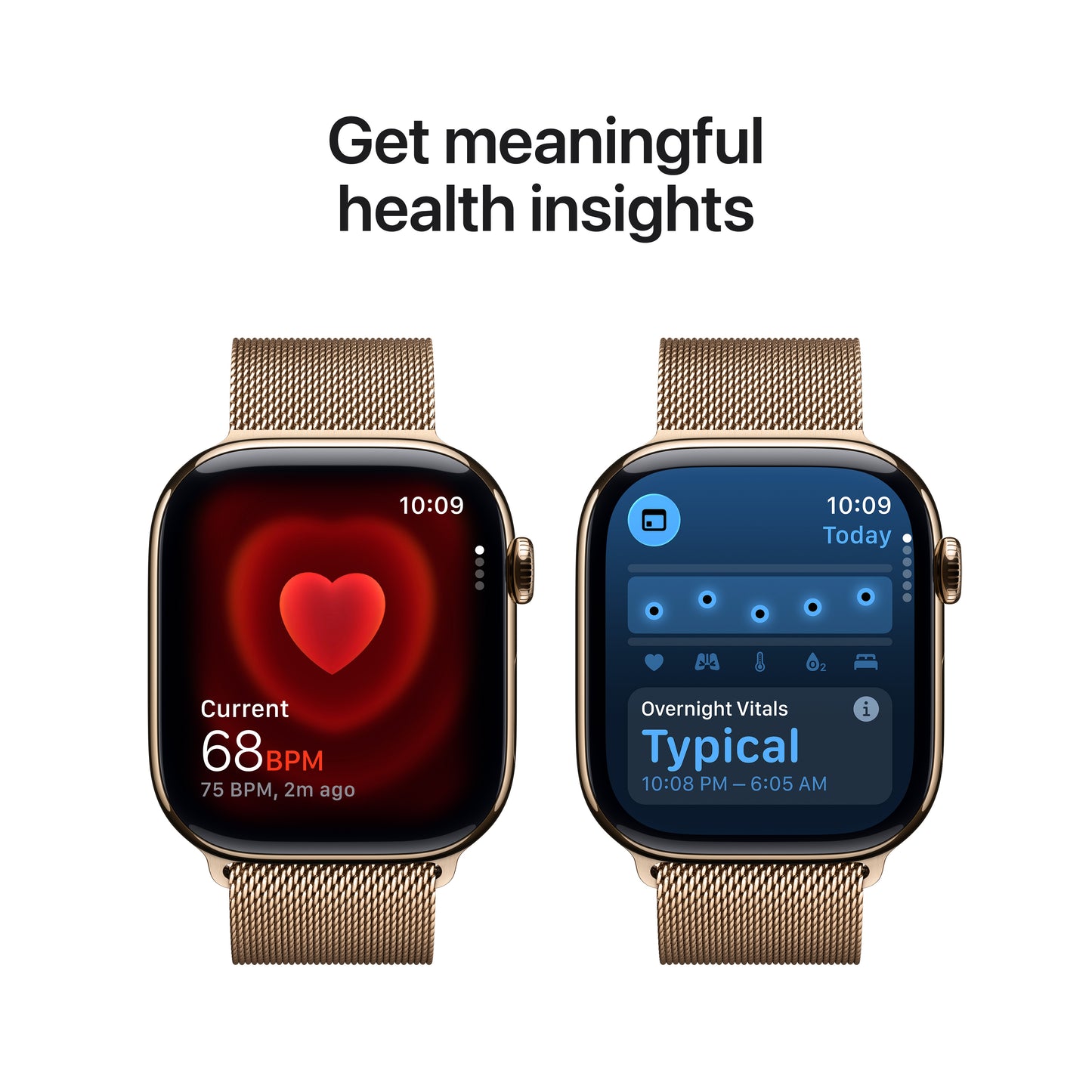 Apple Watch Series 11 GPS + Cellular 42mm Gold Titanium Case with Gold Milanese Loop