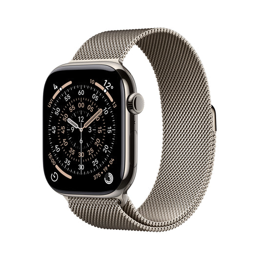 Apple Watch Series 11 GPS + Cellular 42mm Natural Titanium Case with Natural Milanese Loop
