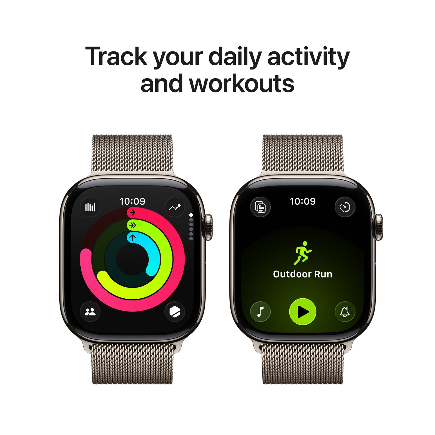 Apple Watch Series 11 GPS + Cellular 42mm Natural Titanium Case with Natural Milanese Loop