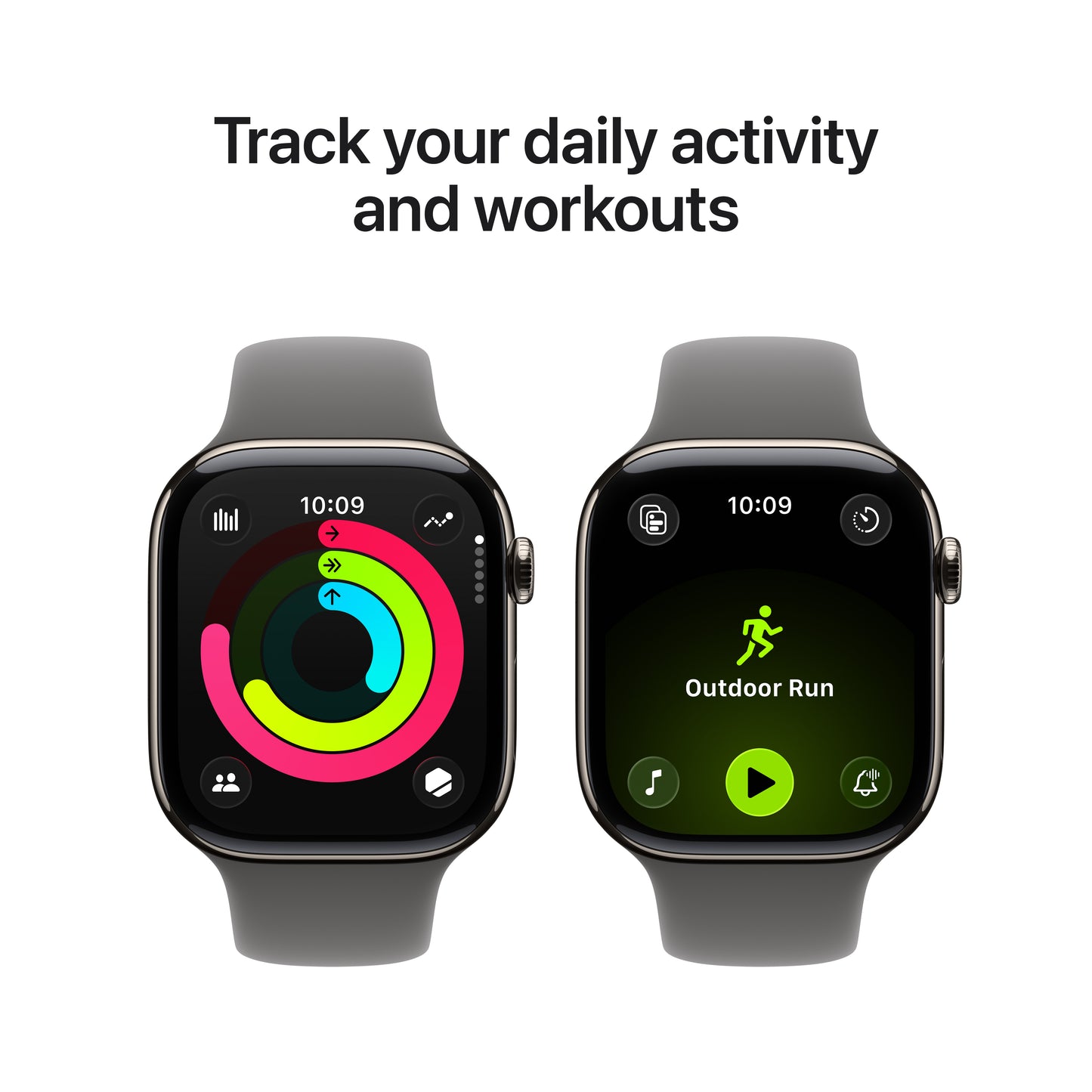 Apple Watch Series 11 GPS + Cellular 42mm Natural Titanium Case with Stone Grey Sport Band - M/L