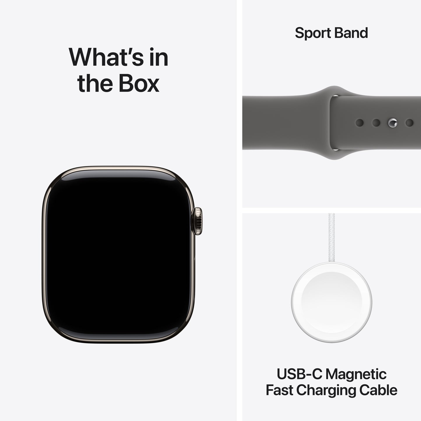 Apple Watch Series 11 GPS + Cellular 42mm Natural Titanium Case with Stone Grey Sport Band - M/L