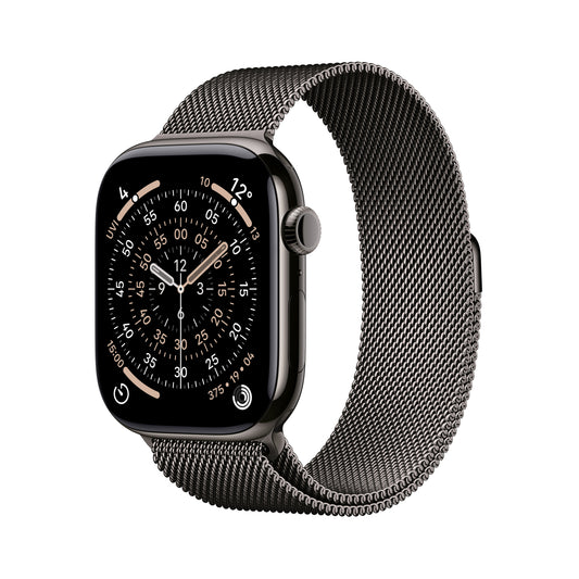 Apple Watch Series 11 GPS + Cellular 42mm Slate Titanium Case with Slate Milanese Loop