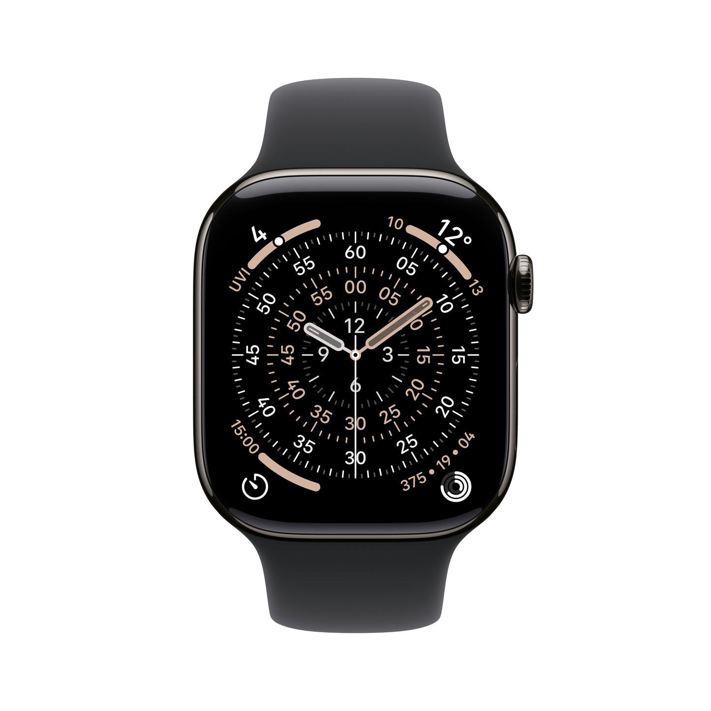 Apple Watch Series 11 GPS + Cellular 42mm Slate Titanium Case with Black Sport Band - S/M