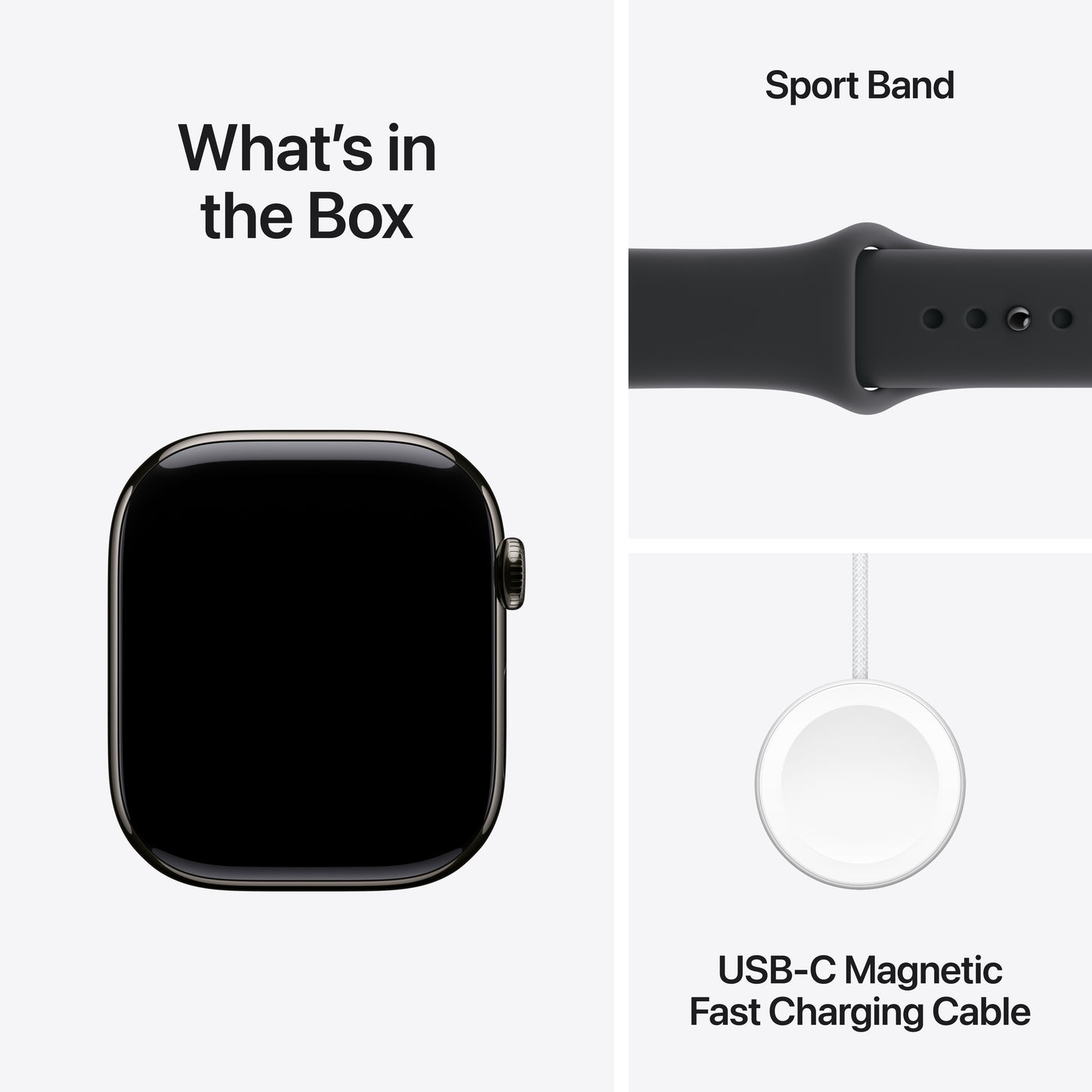 Apple Watch Series 11 GPS + Cellular 42mm Slate Titanium Case with Black Sport Band - S/M
