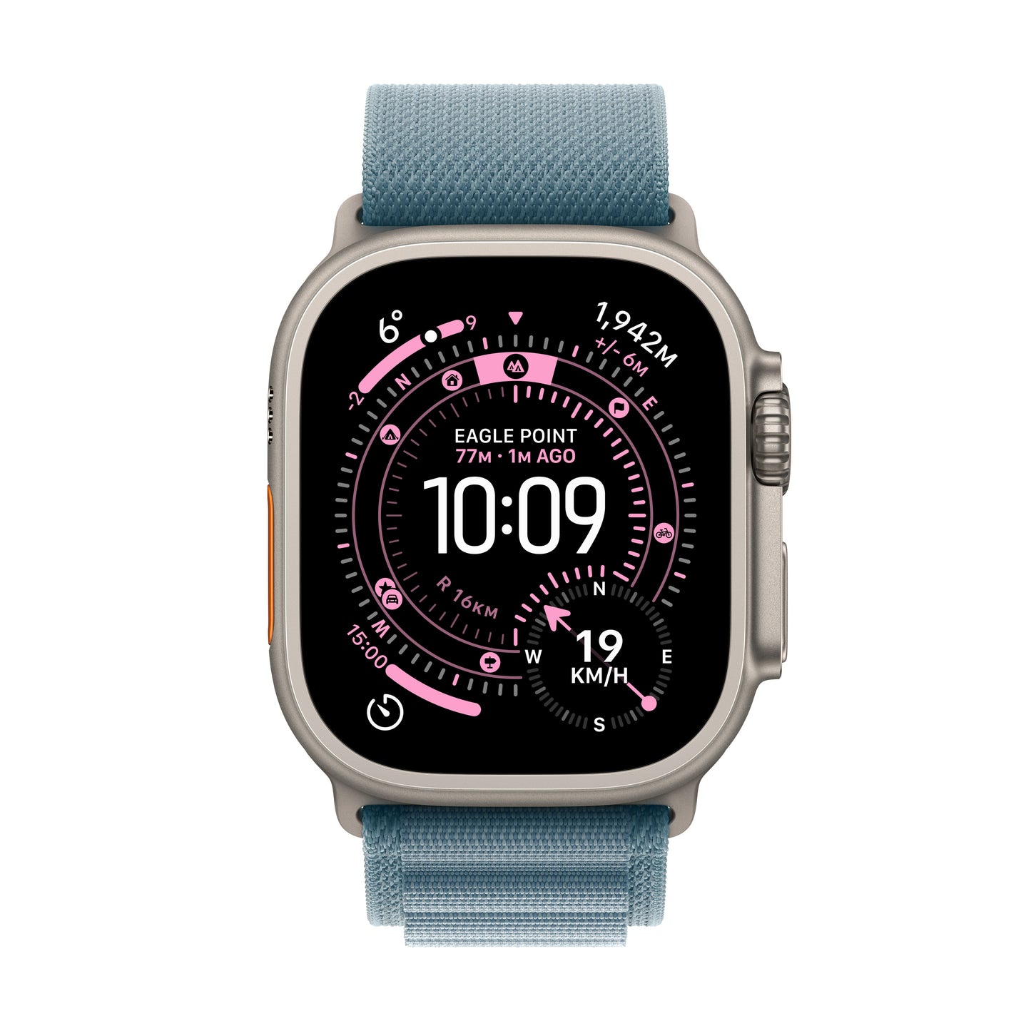 Apple Watch Ultra 3 GPS + Cellular 49mm Natural Titanium Case with Light Blue Alpine Loop - Small