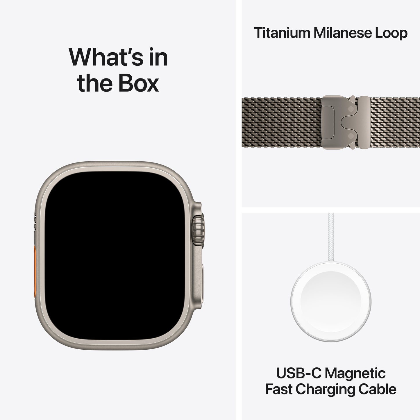 Apple Watch Ultra 3 GPS + Cellular 49mm Natural Titanium Case with Natural Titanium Milanese Loop - Small