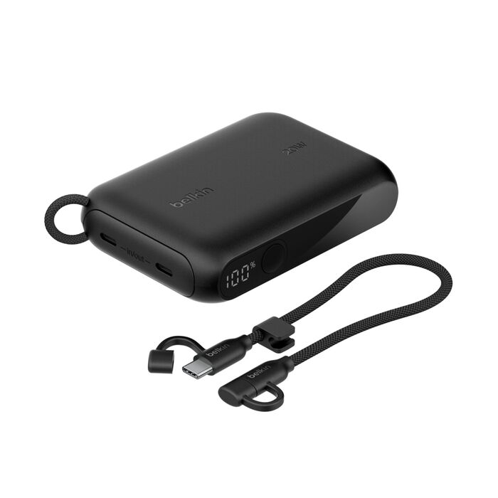 Belkin BoostCharge Power Bank with Detachable Cable 10K - Black