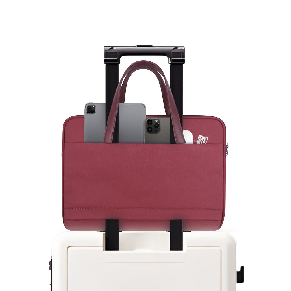 JCPal Milan Briefcase, 13"/14" Ruby Red