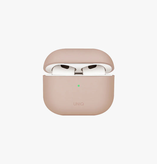 Uniq Lino Hybrid Liquid Silicone AirPods 4th Case - Blush Pink