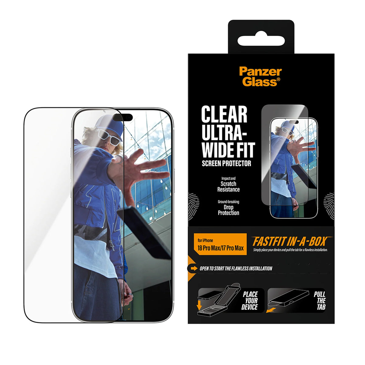 PanzerGlass Screen Protector Apple iPhone 17 | 18 Pro Max Ultra-Wide Fast Fit In A Box