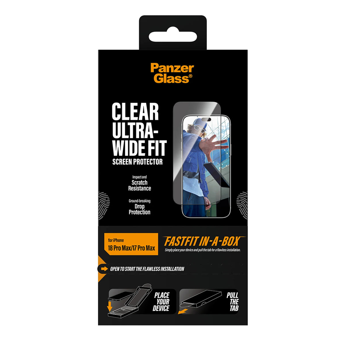 PanzerGlass Screen Protector Apple iPhone 17 | 18 Pro Max Ultra-Wide Fast Fit In A Box