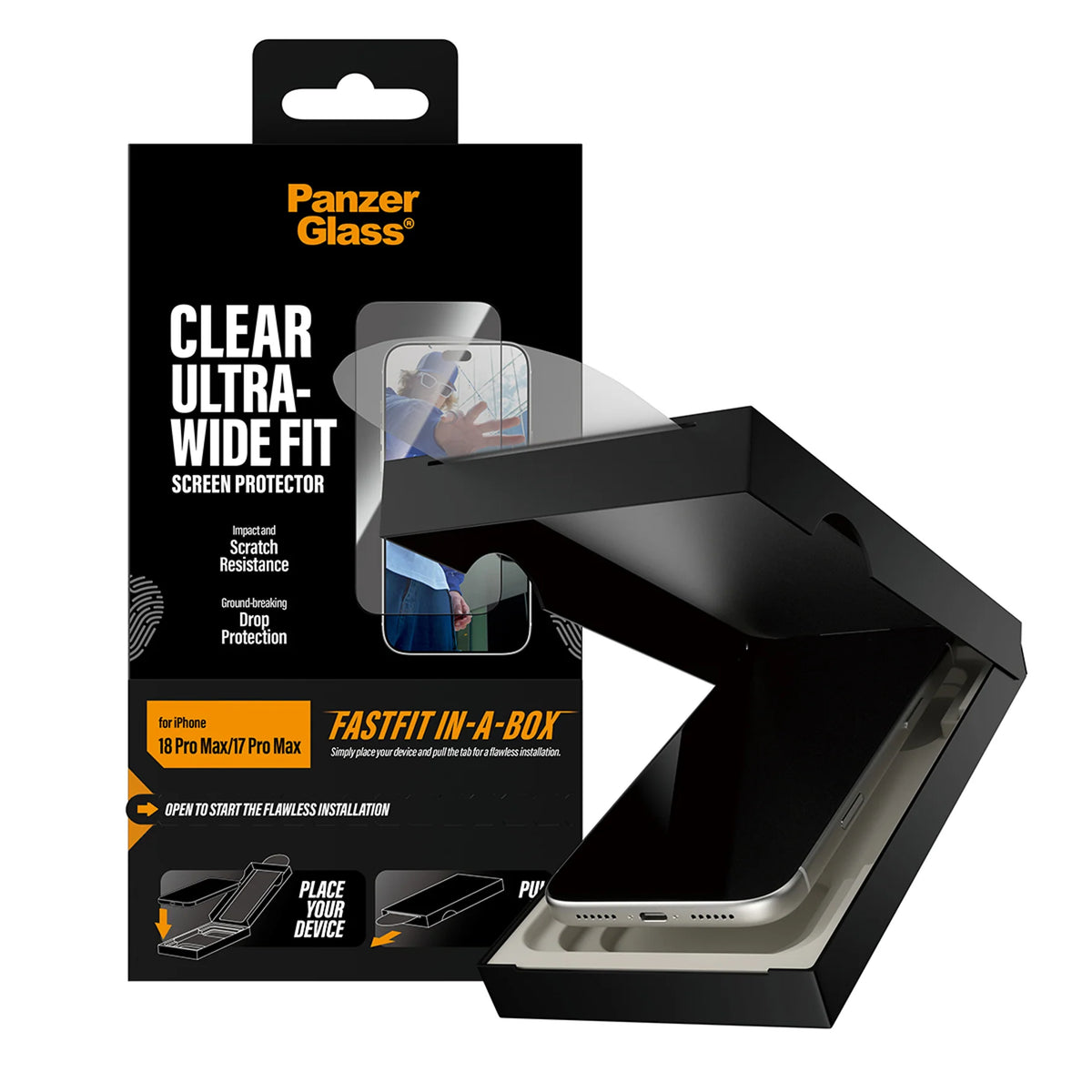 PanzerGlass Screen Protector Apple iPhone 17 | 18 Pro Max Ultra-Wide Fast Fit In A Box