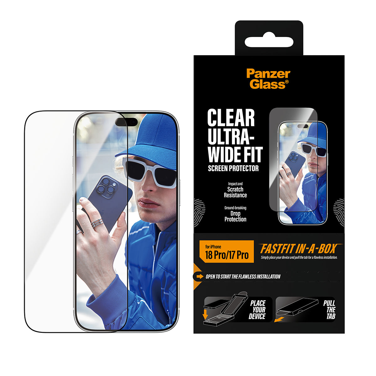 PanzerGlass Screen Protector Apple iPhone 17 | 18 Pro Ultra-Wide Fast Fit In A Box