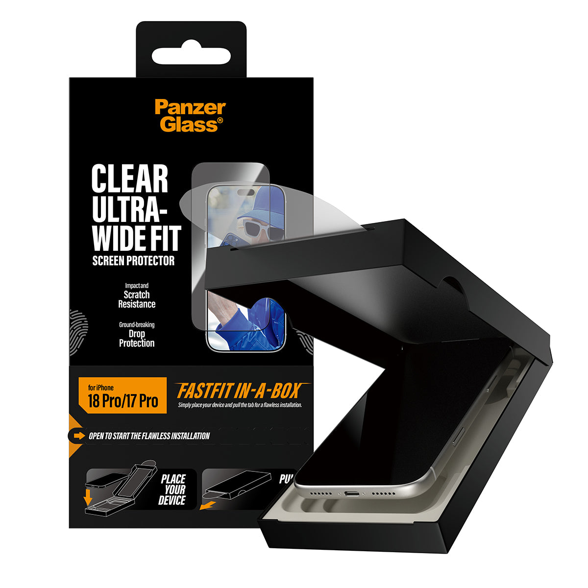 PanzerGlass Screen Protector Apple iPhone 17 | 18 Pro Ultra-Wide Fast Fit In A Box