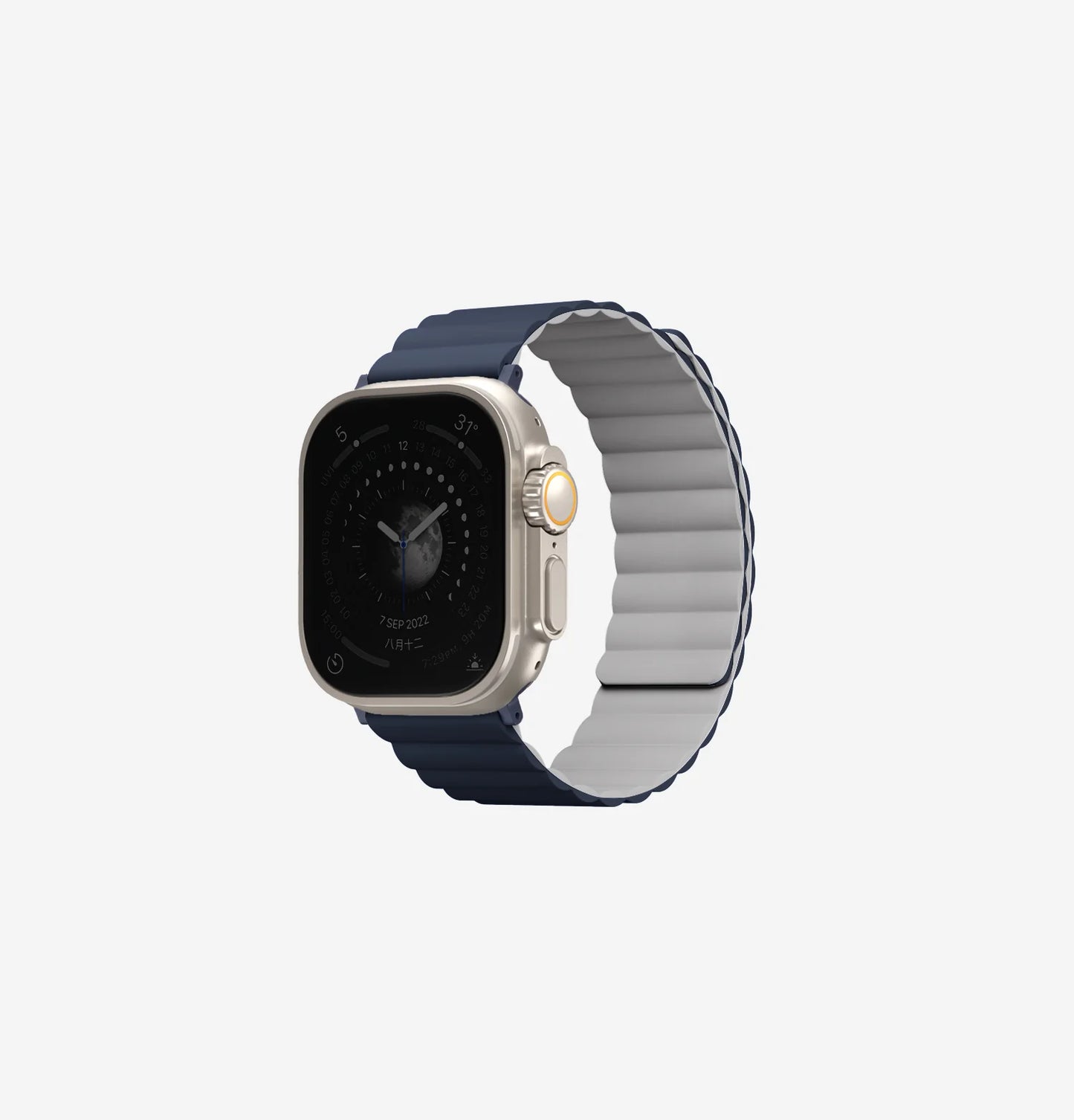 Uniq Revix Magnetic Silicone Band for Apple Watch 49mm - Storm Blue/Chalk Gray