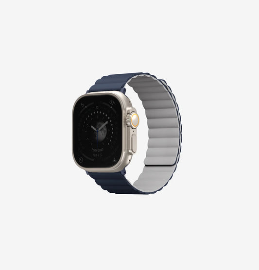 Uniq Revix Magnetic Silicone Band for Apple Watch 49mm - Storm Blue/Chalk Gray