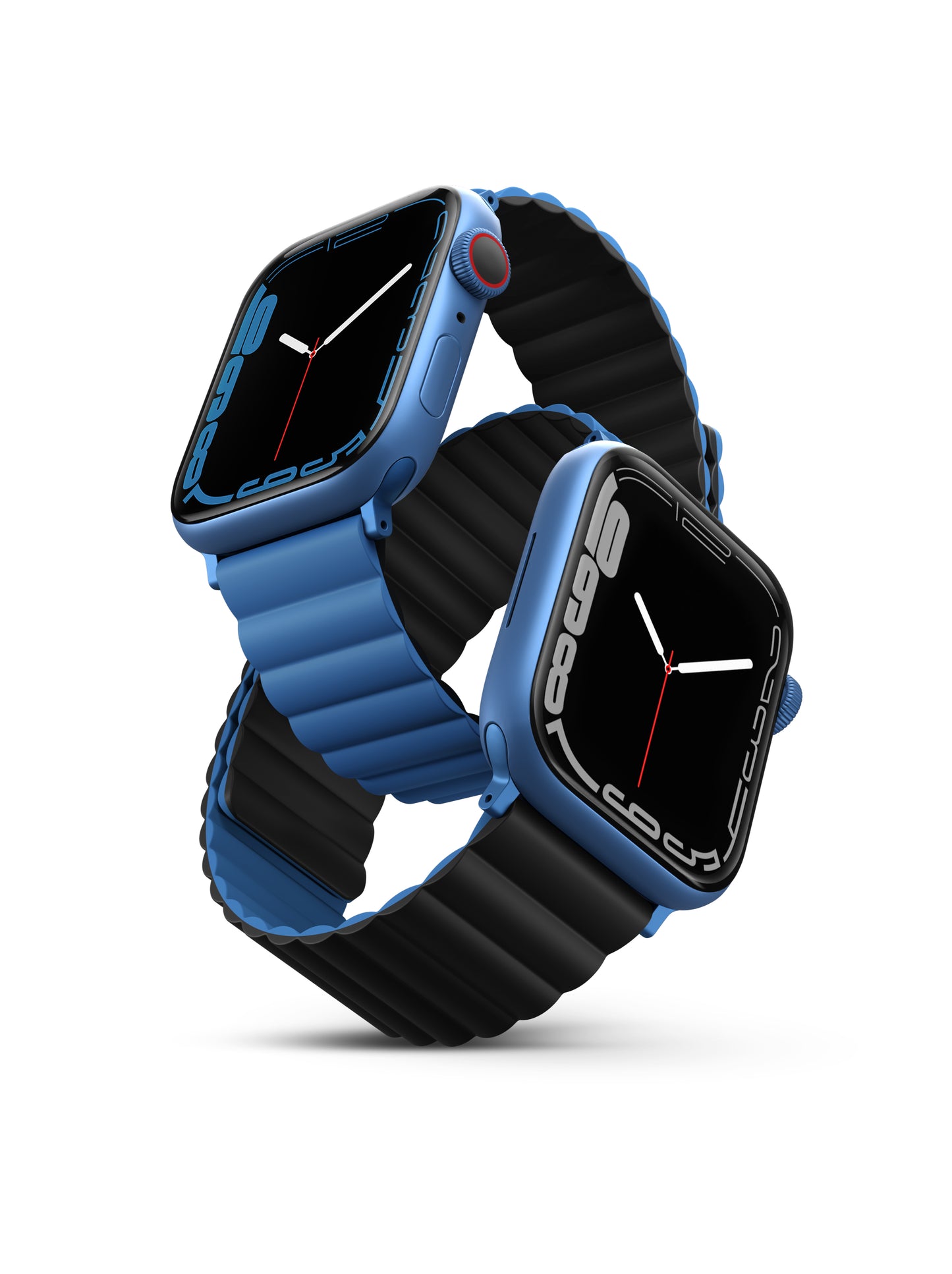 Uniq Revix Magnetic Silicone Band for Apple Watch 45/44/42mm - Blue/Black