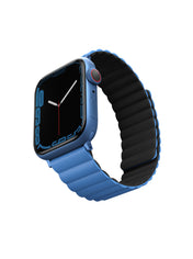 Uniq Revix Magnetic Silicone Band for Apple Watch 45/44/42mm - Blue/Black