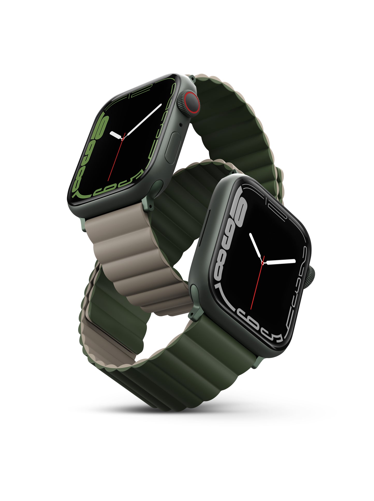 Uniq Revix Magnetic Silicone Band for Apple Watch 41/40/38mm - Green/Taupe