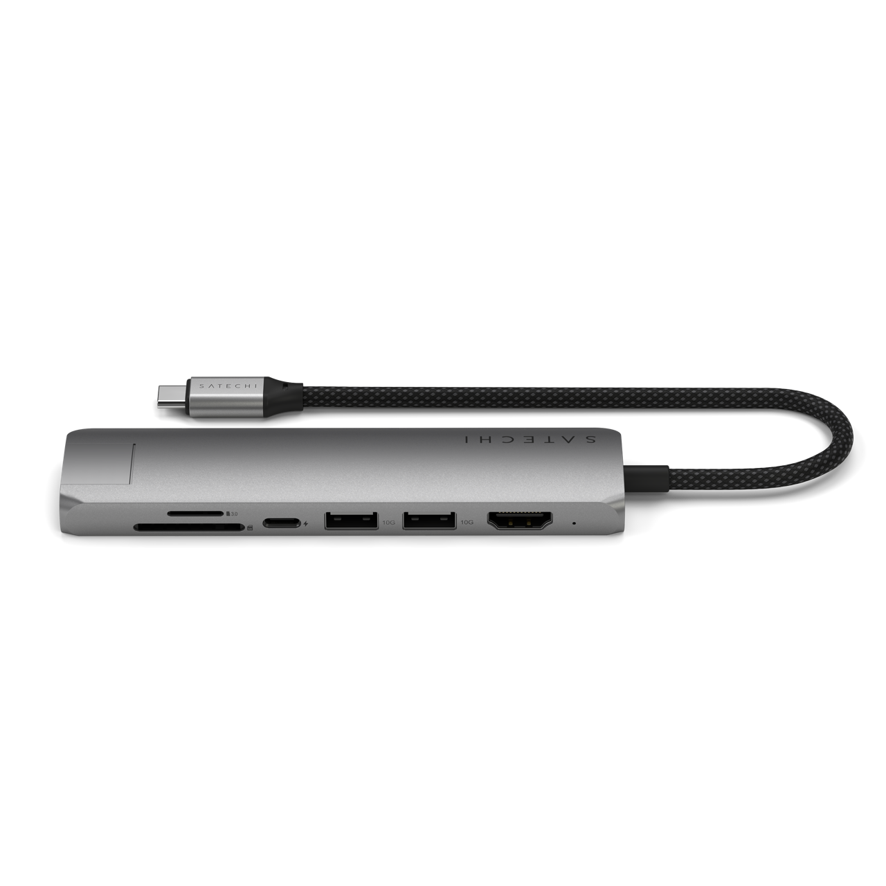 Satechi 7-in-1 USB-C Slim Multiport Adapter with Ethernet - Space Grey