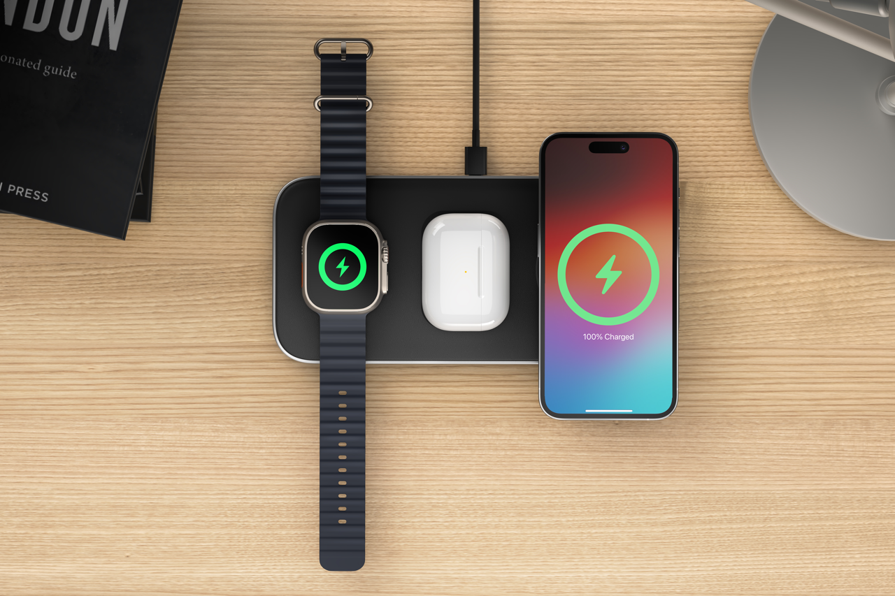 Satechi Qi2 Trio Wireless Charging Pad - with EU, UK & US plugs