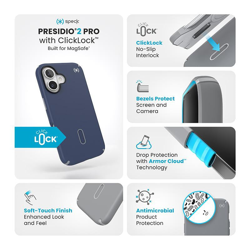 Speck Presidio2 Pro for iPhone 16 - Coastal Blue