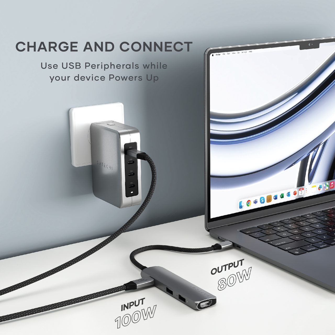 Satechi 4-in-1 USB-C Slim Multiport Adapter 4K - Space Grey