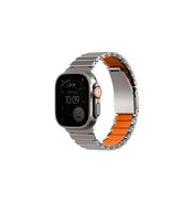 Uniq Strova Flex Adjustable Steel Link Band 49/46/45/44mm - Titanium Silver/ Volt Orange