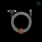 Native Union Belt Cable Duo 2in1, USB C TO USB-C & LIGHTNING,  1.5M, Zebra
