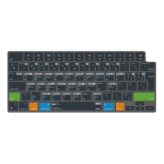JCPal Verskin Photoshop Shortcuts Keyboard Cover (Transparent Black)