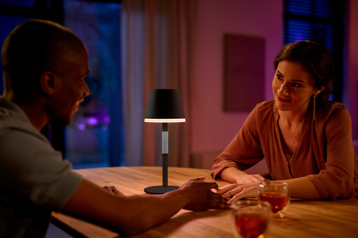 Philips Hue Go Colour Portable Table Lamp Black