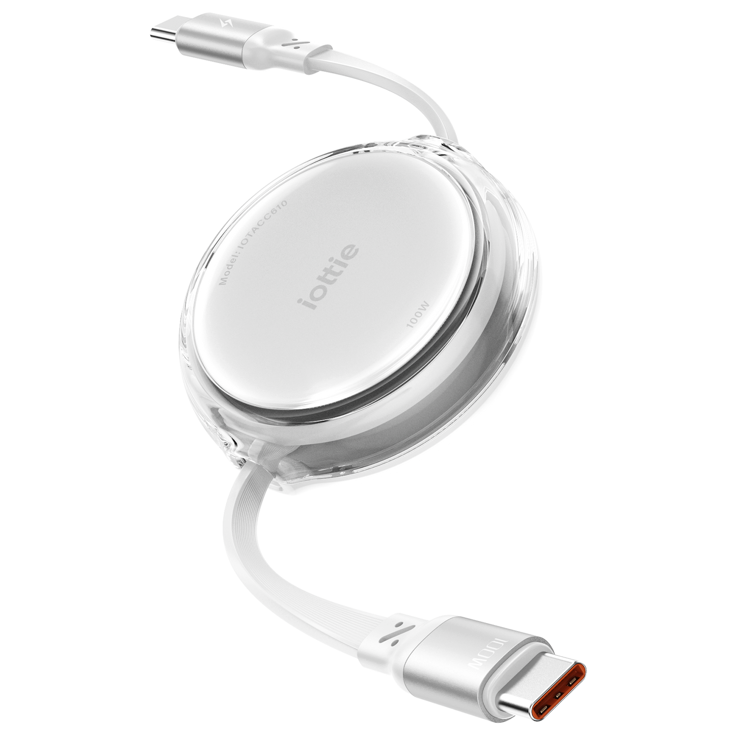 iOttie 100W Retractable USB-C Cable - White | 2-pack