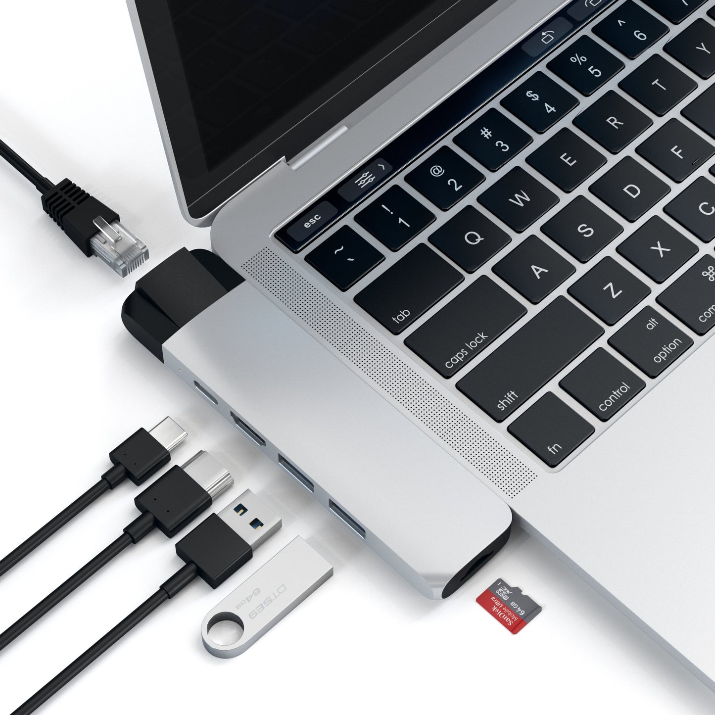 Satechi Type-C Pro Hub Adapter with Ethernet - Silver