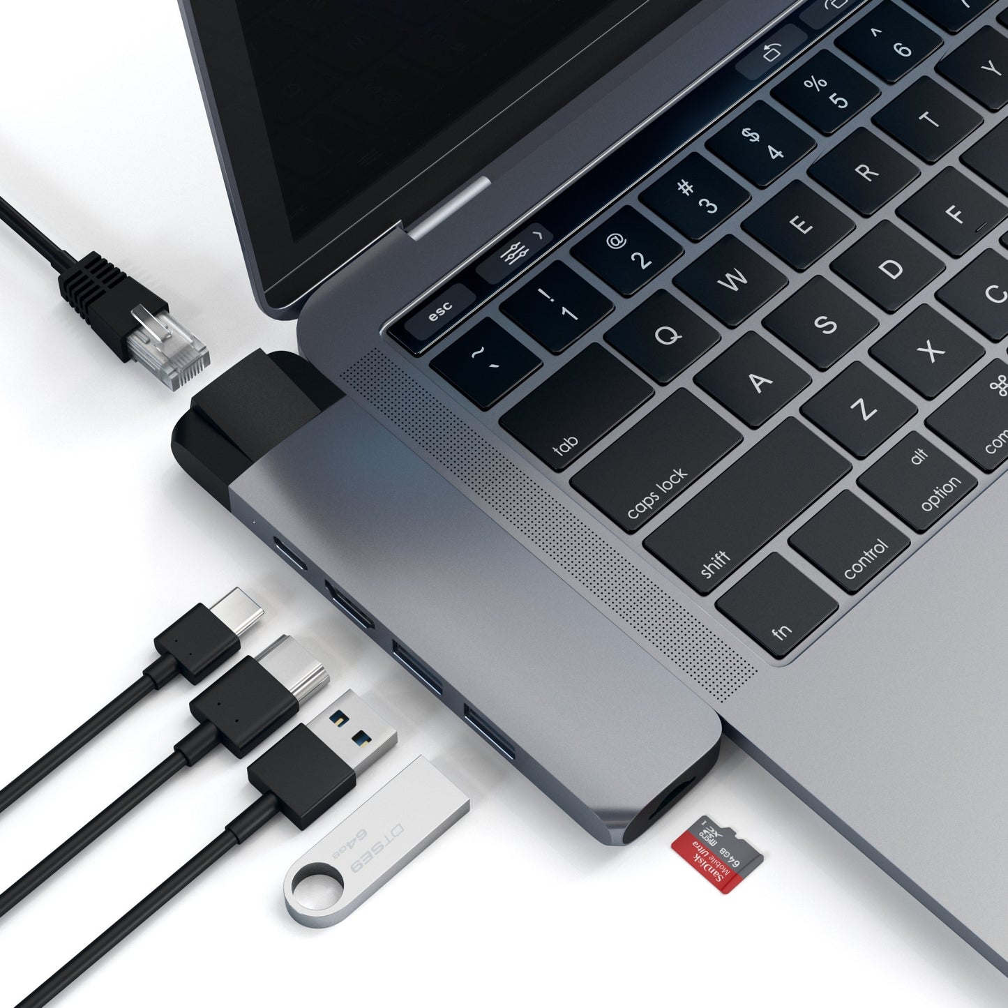 Satechi Type-C Pro Hub Adapter with Ethernet - Space Grey