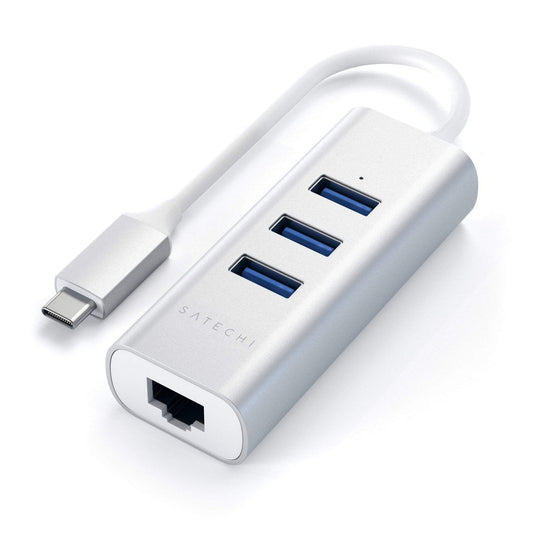 Satechi Type-C 2-In-1 USB Hub with Ethernet - Silver