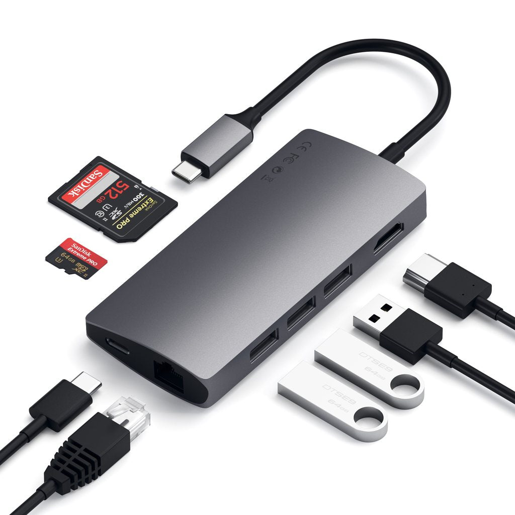 Satechi Type-C Multi-Port Adapter 4K with Ethernet - Space Gray