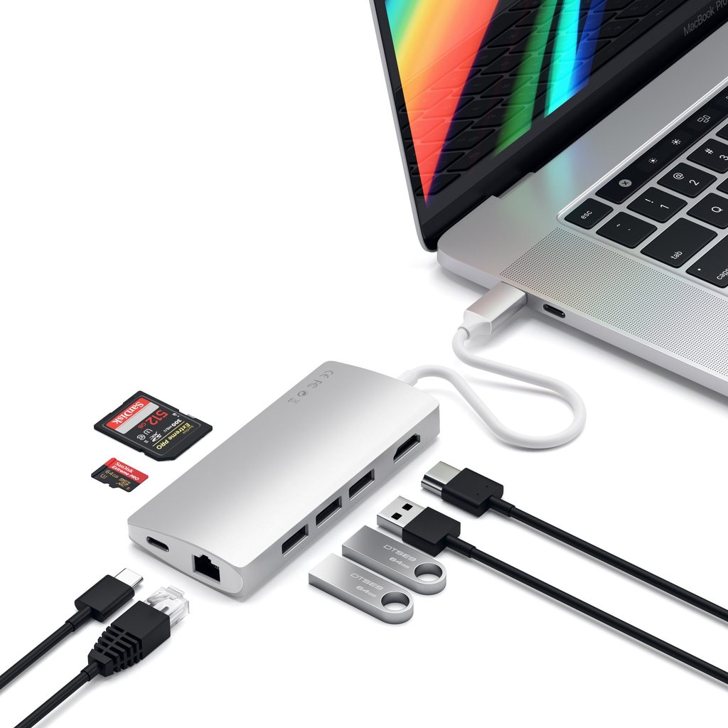Satechi Type-C Multi-Port Adapter 4K with Ethernet - Silver