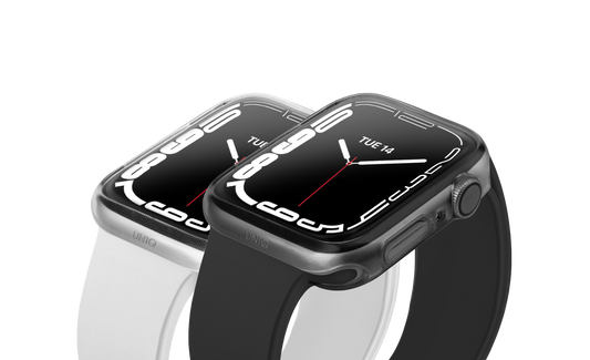 Uniq Glase Case Dual Pack for Apple Watch 45mm - Clear & Smoke