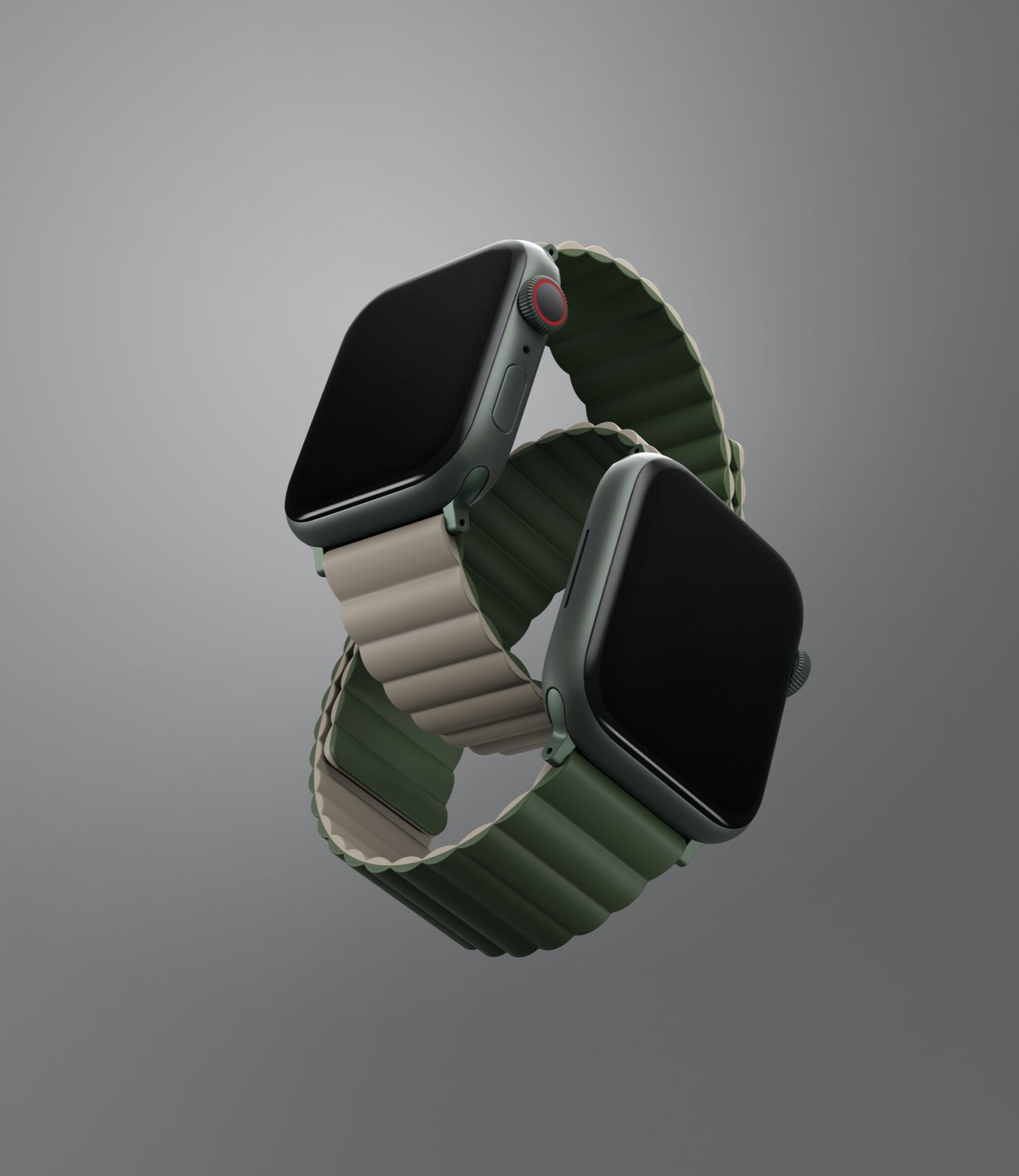 Uniq Revix Magnetic Silicone Band for Apple Watch 41/40/38mm - Green/Taupe