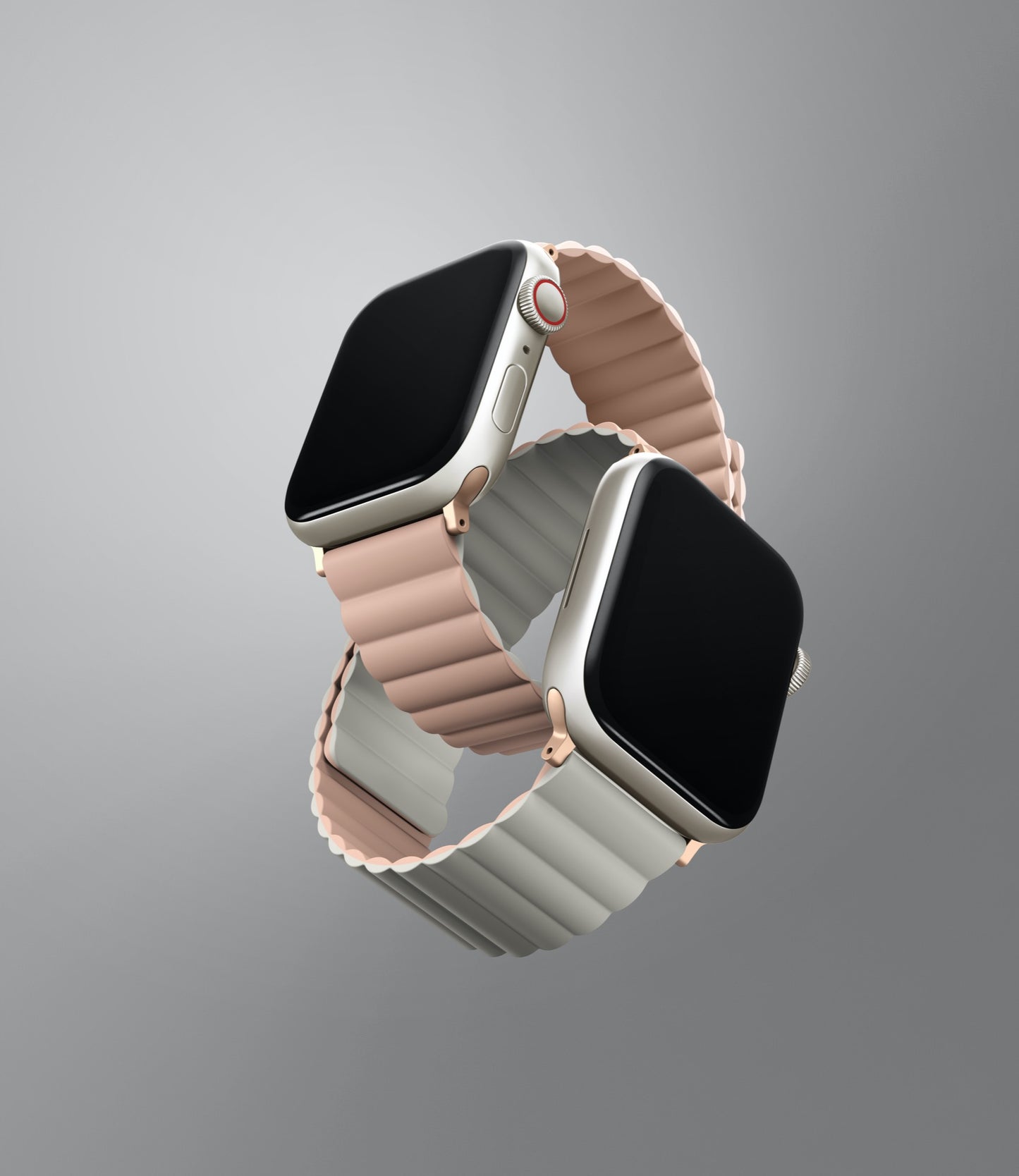 Uniq Revix Magnetic Silicone Band for Apple Watch 45/44/42mm - Pink/Beige