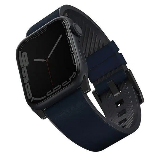Uniq Straden Hybrid Leather Watch Band 45/44/42mm - Blue